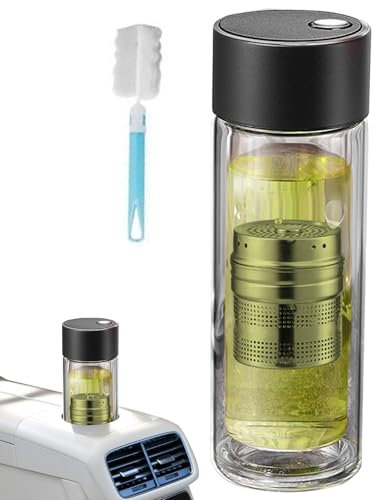 Euyehn Glastee Flasche | Tragbarer Teefilter 400ml - Hitzebeständige Trinkflasche Mit Magnetischem Deckel Doppelschicht Becher Für Sport Büro Auto Picknick Zuhause Schule