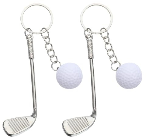 Tweruna 2 Pack Golf Key Chains for Men, Funny Golf Ball Keyring, Mini Funny Golf Club Gift for Women Men Bag Pendant Christmas Birthday Gift