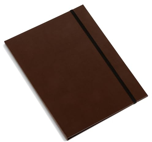 BIGSO Paulina A4 Folder - Storage Box with Elastic Band - Desk Tray for Documents, Files & Documents - 100% Recycled Fibreboard and Paper Folder - Recycled Leather