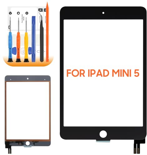 AGCUT Screen Replacement for iPad Mini 5 2019 Touch Screen for iPad Mini5 A2126 A2124 A2133 7.9 inch Digitizer Touchscreen Glass Panel with Repair Tools (Black, Not LCD Display)