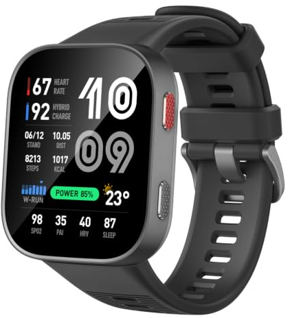 Amazfit Bip Max 50mm Smartwatch, Display AMOLED da 2.07, Autonomia fino a 20GG, GPS, 4GB, Mappe Offline, Fitness Tracker, Hybrid Training, 150+ Modalità Sportive, HYROX, 5 ATM per Android e iPhone