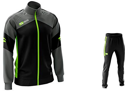 alpas Trainingsanzug in 5 Farben lieferbar- Kinder/Erwachsene Größen lieferbar - Modell Dynamic, Größe: 176, Farbe: schwarz/grau/Neongelb