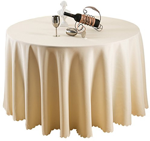 Heheja Pure Farbe Tischtücher Ornamente Eckig Rund Tischdecke Beige 280cm