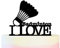 I Love Badminton Party Wedding Birthday Acrylic Cake Topper Cupcake Toppers Decor Set 11 pcs