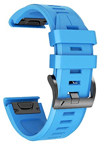Armband für Garmin Fenix 5X /Fenix 5X Plus/Fenix 6X /Fenix 6X Pro/Fenix 7X /Fenix 3 /Fenix 3 HR, 26mm Breite Silikon Quick-Fit Uhrenarmband für Garmin, Mehrfache Farben (Blau)