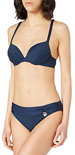 s.Oliver RED LABEL Beachwear LM Damen Tonja Bikini-Set, marine, 34 C/D