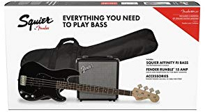 Squier by Fender Affinity Series Precision Bass PJ Bass Guitar Pack