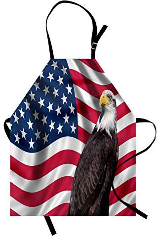 ABAKUHAUS Adler Kochschürze, Patriotische Symbole des Landes mit einer amerikanischen Flagge mit einem Weißkopfseeadler-Nationalismus, Höhenverstellbar Klare Farben ohne verblassen, Mehrfarbig