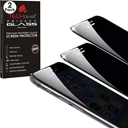 TECHGEAR [2 Stück Antispy Privatsphäre Schutzfolie kompatibel mit iPhone 8 Plus iPhone 7 Plus - Full Coverage-PRIVACY 3D-Touch Privatsphäre mit Vollständige Abdeckung