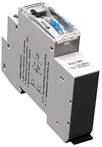 Sul180A 15 Minutos Temporizador Mecánico 24 Horas Programables DIN Interruptor Temporizador De Riel Interruptor De Tiempo Medición Análisis Instrumentos