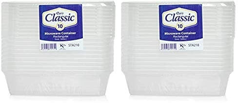 20 Pack Plastic Food Containers with Lids | Meal Prep Container with Lids