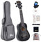 Winzz Ukulele Soprano Adulti Principianti, 21 Pollici Ukulele Bambini Legno, Unico Nero Ukulele Scuola Media Kit, 8 Accessori con Accordatore, Custodia, Tracolla, Corde
