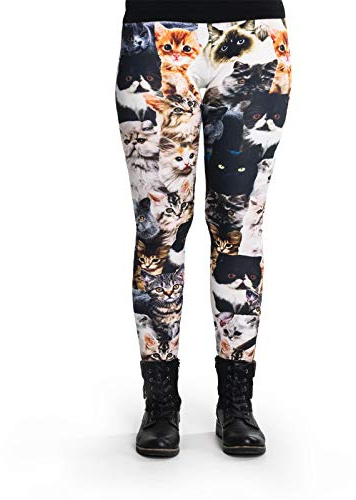 cosey Damen Leggings Bedruckte Bunte Tiermotiv-Leggins