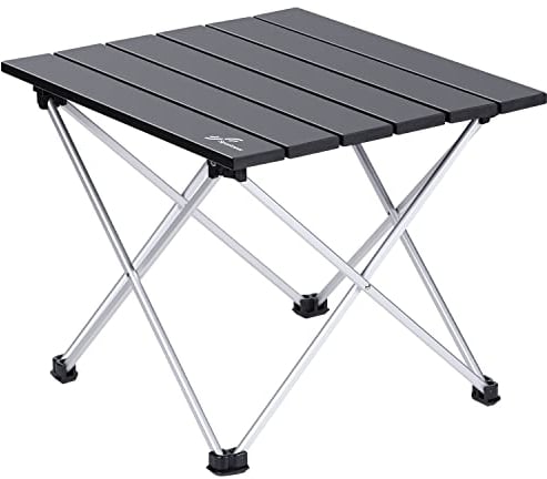 Sportneer Campingtisch, Klapptisch Camping, Aluminium Camping Tisch Leichte mit Tasche, Leicht zu tragen, klappbar Tisch Präfekt für Picknick Kochen Garten Wandern Reisen, Schwarz, M