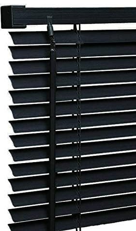 STL Black PVC Venetian Blind Easy Fit Window Blinds (90 x 150 cm)