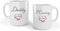 iTRONiK Love Heart Mummy and Daddy est 2025 Mugs Set, Perfect for New Parents Mum and Dad, White, 11 Oz Mugs