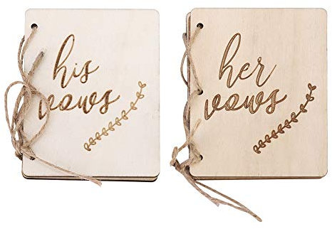 Fdit 2pcs Eheversprechen Buch Holz Hanf Seil Gästebücher Andenken Brautdusche Geschenke Hochzeitsdekoration MEHRWEG VERPAKUNG(#3)