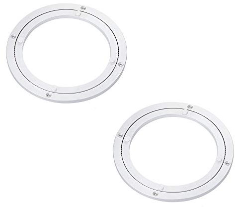 NUZAMAS 2er-Set 150 mm (6 Zoll) Hochleistungs-Drehtischlager aus Aluminiumlegierung Drehbarer runder Esstisch Glatte Drehplatte für Tischdisplays für Messedisplays