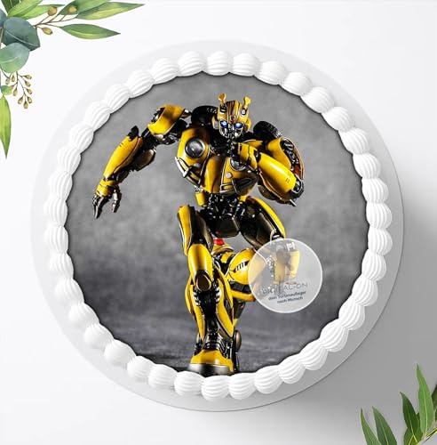 Für den Geburtstag ein Tortenbild, Zuckerbild mit dem Motiv: Transformers, Essbares Foto für Torten, Fondant, Tortenaufleger Ø 20cm, 0581w