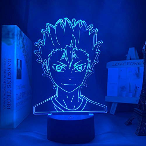 Anime Haikyuu Nishinoya Yuu 3D Illusion Licht für Kinder Schlafzimmer Dekoration RGB Crowd LED Nachtlicht Kind Geburtstagsgeschenk-7 Farben Keine Fernbedienung