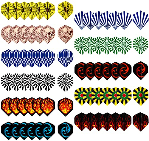 Guichangkai 77Pcs Dart Flights Standard Shape Dart Flight Thick Dart Flights Set Dart Flights Funny 11 Styles for Dart Games