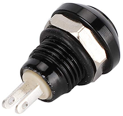 Botón pulsador impermeable 8 mm 1A 24V aleación de zinc-aluminio negro para coche