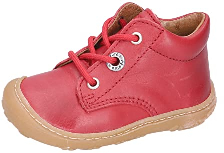 PEPINO Ricosta Mädchen und Jungen Stiefel Cory,Kinder Boots,WMS:Mittel,lose Einlage,Leder,Kids,Kinderschuhe,schnürstiefel,rot (350),21 EU