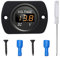 YIXISI DC 12V 24V Wasserdichtes Auto Voltmeter mit LED Digital Anzeige und Montageplatte, Rundes Spannungsmessgerät mit Klemmen, Mini LED Spannungsprüfer für Boot Fahrzeug Motorrad LKW ATV UTV, Orange