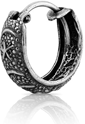 NKlaus Einzel Bali Creolen Rustikal Ø12mm 925er Sterlingsilber Mittelalter Gothic 2325
