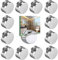 Uni-Fine 12 pcs, pinces rondes pour miroir, Pinces en Verre pour Miroir de Salle de Bain Supports Rond Mural en Alliage de Zinc - Fixation de miroirCharge 15kg
