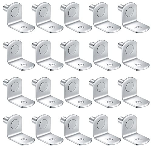 20 Stück L Form Metall Regalträger, Regalstifte, Stützen Regalbodenträger, Regalhalterung, Einlegeboden Halter Edelstahl für Schrank Bücherregal - 5mm