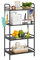 HDANI Bücherregal,Metall Regal,Standregal mit 5 Ebenen,offenes Standregal für Arbeitszimmer,Wohnzimmer,Schlafzimmer,Küche,Industrie-Design,4 S-Haken,60×35×126cm,Schwarz