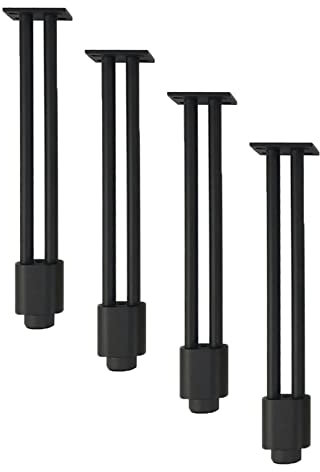 CHEWYNP Möbelbeine Metall Möbelfüße Tischbeine Aluminium Füße Tischgestell Tischbeine Doppelstütze Möbelbeine, für Bürotisch Bartisch Schreibtisch Schwarz 4 Stück (15cm)