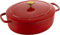 BALLARINI Bellamonte Casserole Dish, Roasting Dish, Dutch Oven, Enamelled Cast Iron, Oval, 23 cm, 2.2 L, Red