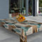 laro Wachstuch-Tischdecke Abwaschbar Garten-Tischdecke Wachstischdecke PVC Plastik-Tischdecken Eckig Meterware Wasserabweisend Abwischbar G03, Muster:Blätter Braun Blau Patchwork, Größe:118x200