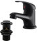 Matte Black Basin Mixer Tap with Pop Up Waste, BATHWEST Tradition Black Monobloc Brass Bathroom Sink Taps with Sink Plug, Single Handle Basin Taps Mixer with Basin Waste 022NBK