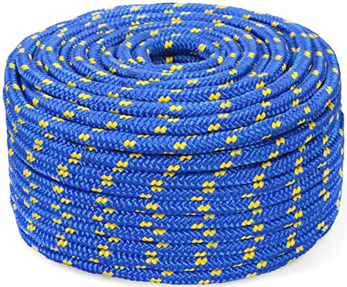 Abio Polypropylen Seil 20mm 10m blau Polypropylenseil Outdoor Tauwerk PP Flechtleine Textilseil Leine Nylonschnur Schnur Festmacher Rope Kunststoffseil Polyseil geflochten Rope 20mm 10m