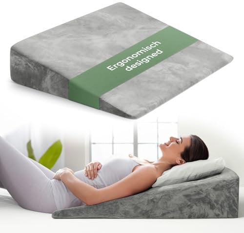 Cuscino antireflusso adulto da Lettura con Memory Foam - cuscino sollevatore ergonomico, cuscino a cuneo per letto e divano per gambe e Schiena, cuscino neonato, cuscino reflusso gastroesofageo
