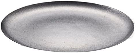 LUCBEI Speiseteller Vintage Industrial Style Edelstahl Teller Flacher Teller Cafe Kuchenteller Speiseteller Home Kitchen Restaurant Kleiner Teller Flacher Teller Salatteller (Size : 002)