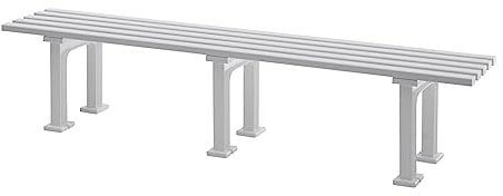 PROREGAL Gartenbank Kuba | 4-Sitzer | Weiß | HxBxT 42x200x37cm | Witterungs- & UV-beständiger Kunststoff | Parkbank Sitzbank Außenbereich Garten Balkon Terrasse