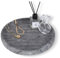 WORHE Bandeja de tocador de mármol natural para baño, dormitorio, cocina, tocador, bandejas decorativas redondas para joyas, perfumes, cosméticos, velas, organizador de almacenamiento de encimera para