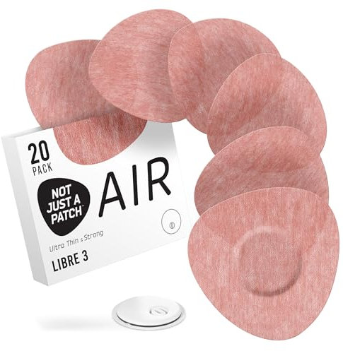 Not Just A Patch Air Libre 3 Plus Sensor Covers (20 Pack) - Thin, Strong and Light Adhesive Patches with Ultra-Hold 14 Day Adhesion, Durable Freestyle Libre 3 Sensor Covers - Brown