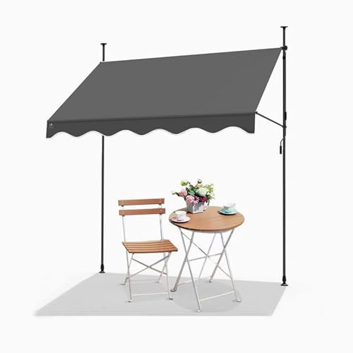 Klemmmarkise，Einziehbare Markise，Manuell einziehbare Markise,verstellbare Pergola-Schattenabdeckung mit UV-Schutz,ideal for jedes Fenster oder jede Tür,mehrfarbig ( Color : Black , Size : W2m(78.74in)