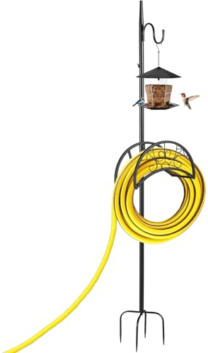 Aifeorzo Schlauchhalter für den Außenbereich, freistehend, Gartenschlauchhalter Pfahl