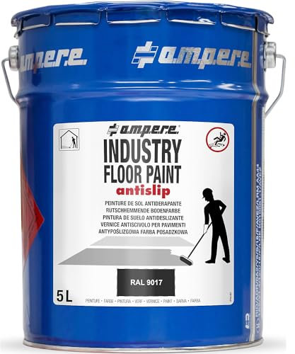Ampere | Vernice per pavimenti Industry Floor Paint antislip® | capacità 5 l | nero