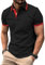 zitysport Poloshirt Herren Kurzarm Shirt Atmungsaktives Golf Polo Shirt Männer Sommer Shirts Sport Basic Slim Fit Tshirt mit Brusttasche Polohemd(Schwarz-3XL)