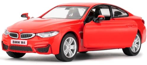 imtfzct 1/36 BMW M4 Modellauto, Alu-Spielzeugauto mit Rallyefunktion, Freizeit-Spielzeugmodell, Auto-Geschenke für Jungen und Mädchen (rot)
