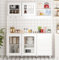 PREMTURE 190cm Küchenschrank Hochschrank, Vitrinenschrank Buffetschrank mit Glastüren, Arbeitsplatte, 4 Schubladen, Mehrzweckschrank 40 x 160 x 190cm weiß, Verdickte MDF-Platte