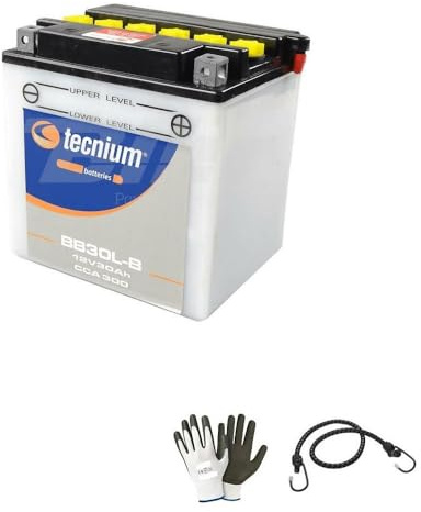 Compatible avec Polaris Sportsman Mv 700 dal 2005 al 2006 Batterie DÉJÀ PRÊTE À l'emploi YB30L-B TECNIUM Batteries Actives Moto COMPLÈTE 30AH 12 Volts 168X132X176MM