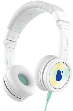 Bugali - Casque Audio pour Enfants - Vert - Réglable et Pliable - Volume Limité pour Les Enfants - Compatible avec la Console